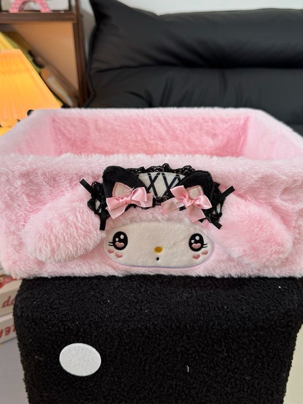 My melody fuzzy storage bin